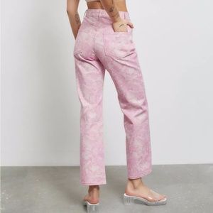 NWT BDG High Waisted Cowboy Straight Jeans Pink Rose Size 32